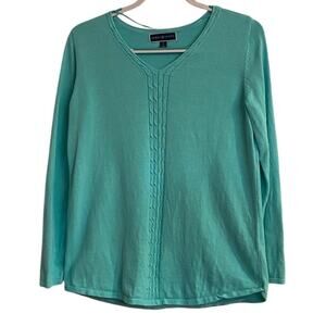 Karen Scott Cotton Sweater Cozy Cottagecore Warm See Measurements